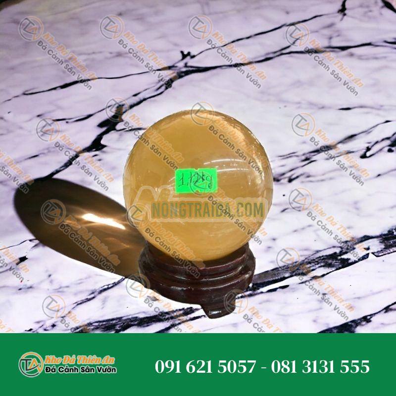 Quả cầu phong thủy đá thạch anh vàng – Đường kính 9,3cm