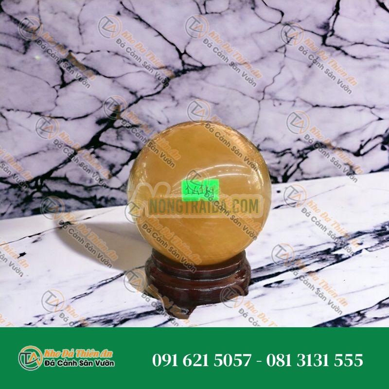 Quả cầu phong thủy đá thạch anh vàng – Đường kính 9,9cm