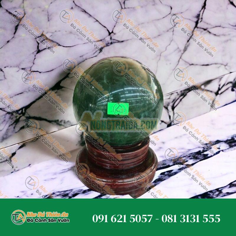 Quả cầu phong thủy đá thạch anh xanh – Đường kính 10,8cm, ; 10,9cm, và 11,1cm