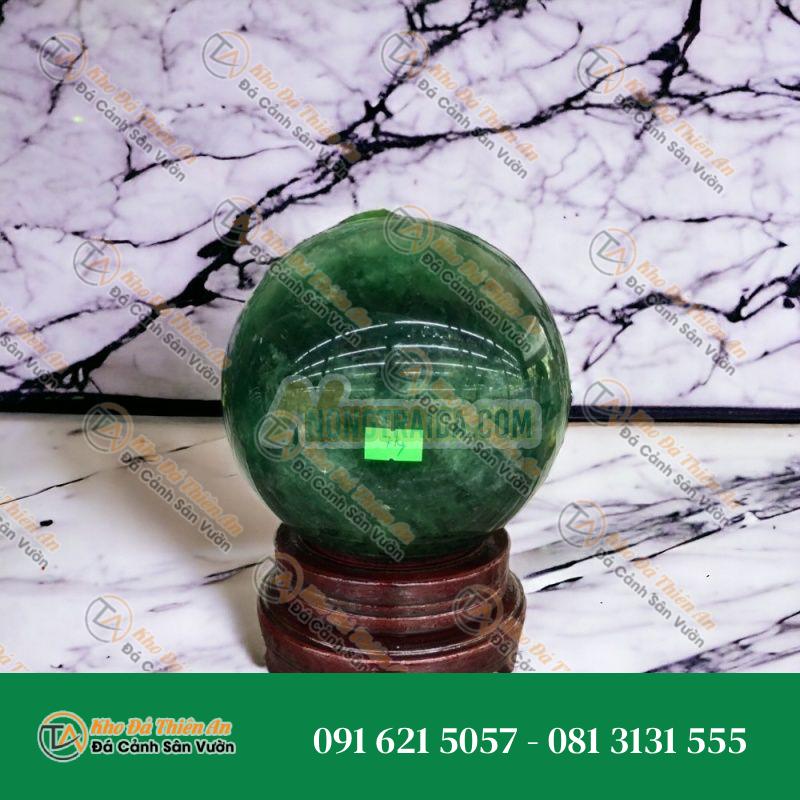 Quả cầu phong thủy đá thạch anh xanh – Đường kính 16,1cm, và 16,2cm