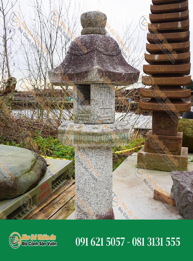 Đèn đá Nhật Bản Rokkaku Ikekomi Ishidoro