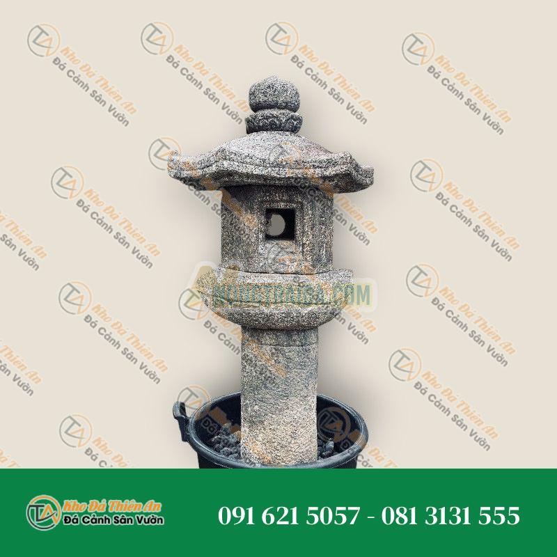 Đèn đá Nhật Bản Rokkaku Ikekomi Ishidoro