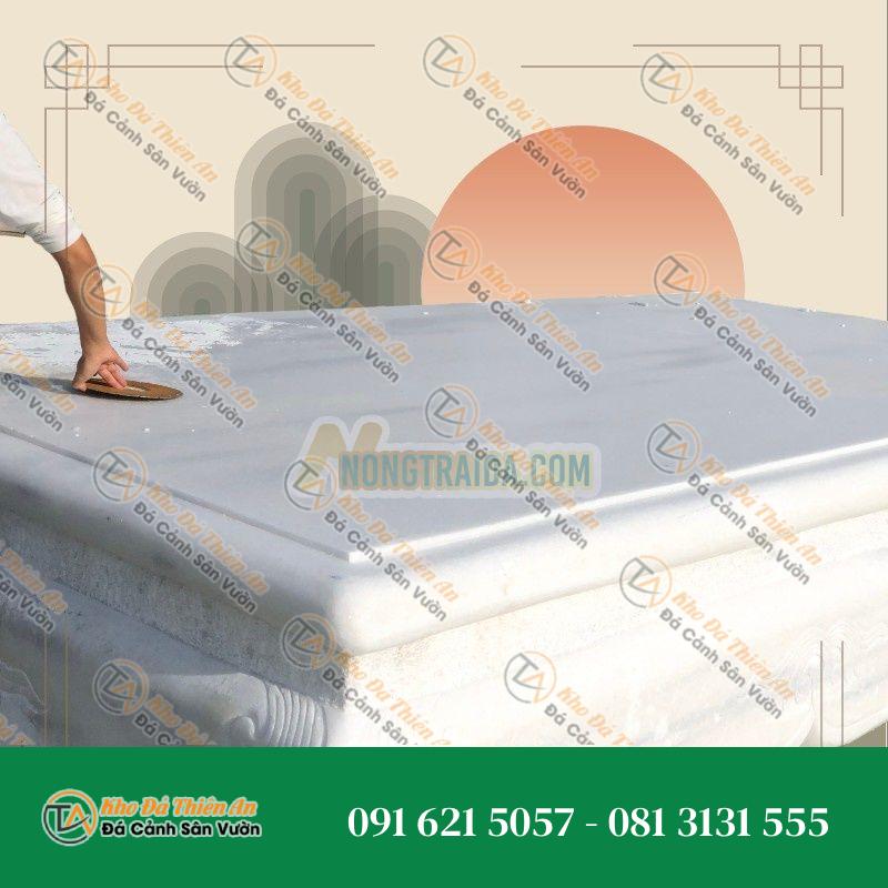 Sập đá cẩm thạch trắng vân mây 450x320cm