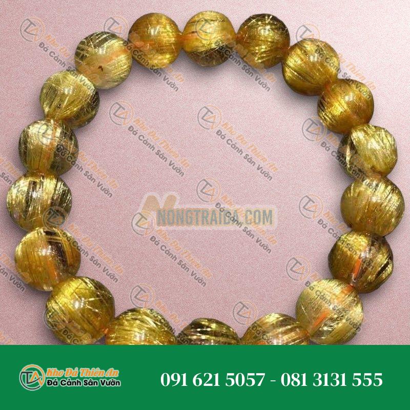 Thạch anh tóc vàng đồng trục vip 11mm cao cấp chuẩn 9a