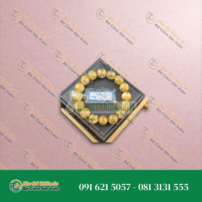 Thạch anh tóc vàng Vip 13mm cao cấp chuẩn 9A