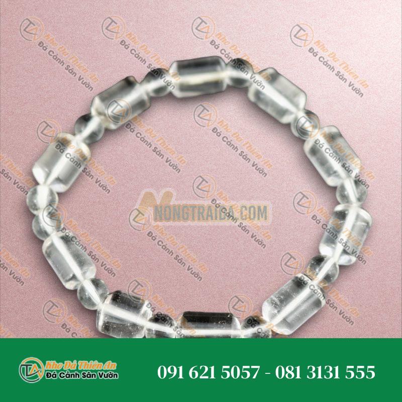 Thạch anh trắng hạt tròn trụ 8x11mm
