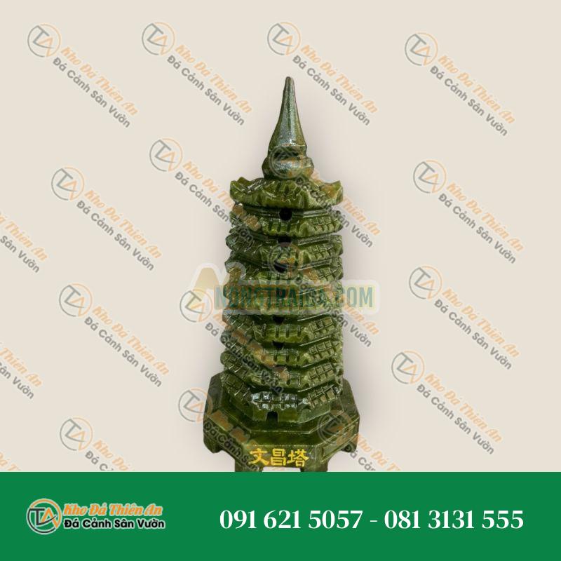 Tháp văn xương 9 tầng đá ngọc Ấn Độ cầu công danh tài lộc – Cao 13cm, 15cm và 18cm