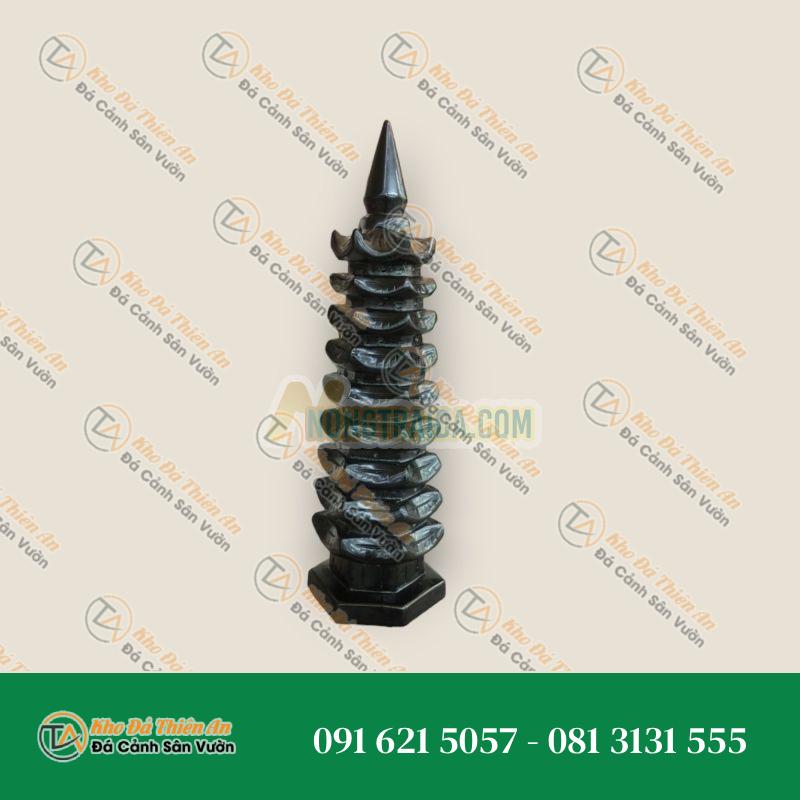 Tháp Văn Xương 9 tầng đá thạch anh đen cầu công danh tài lộc – Cao 20cm