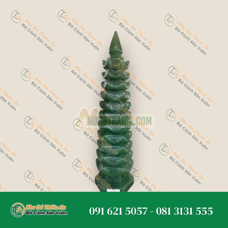 Tháp Văn Xương 9 tầng phong thủy đá thạch anh xanh Aventurine cầu công danh tài lộc