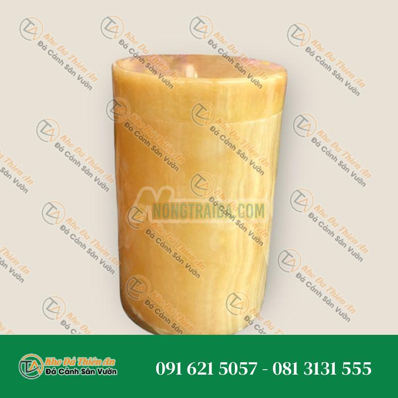 Thố đựng trà, hương, trầm đá ngọc hoàng long – Cao 20cm
