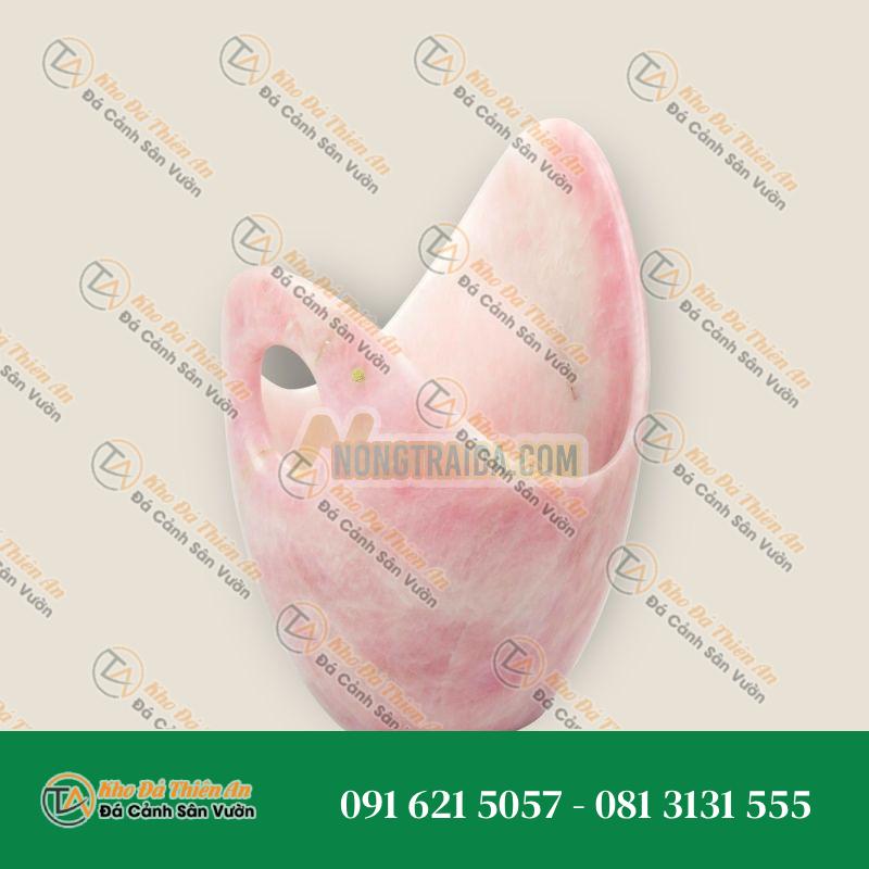 Thùng đựng rượu Champagne/Bình giữ lạnh rượu vang/Chậu đá trang trí Bằng đá thạch anh hồng, làm thủ công (Đồ sưu tầm) – Italy