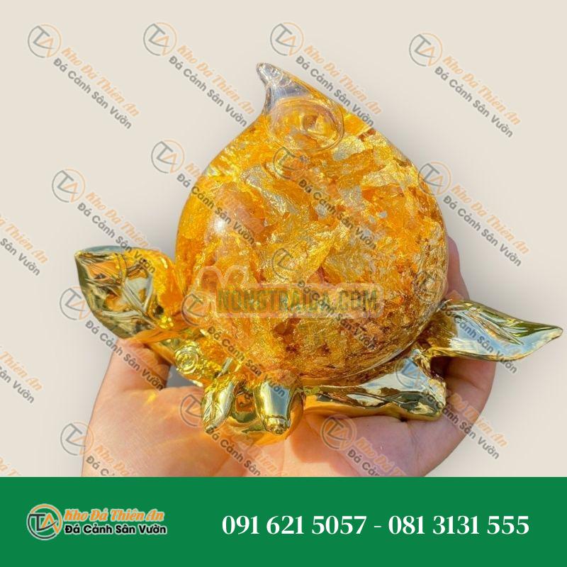 Trái đào tiên lá vàng phong thủy chiêu tài, lộc