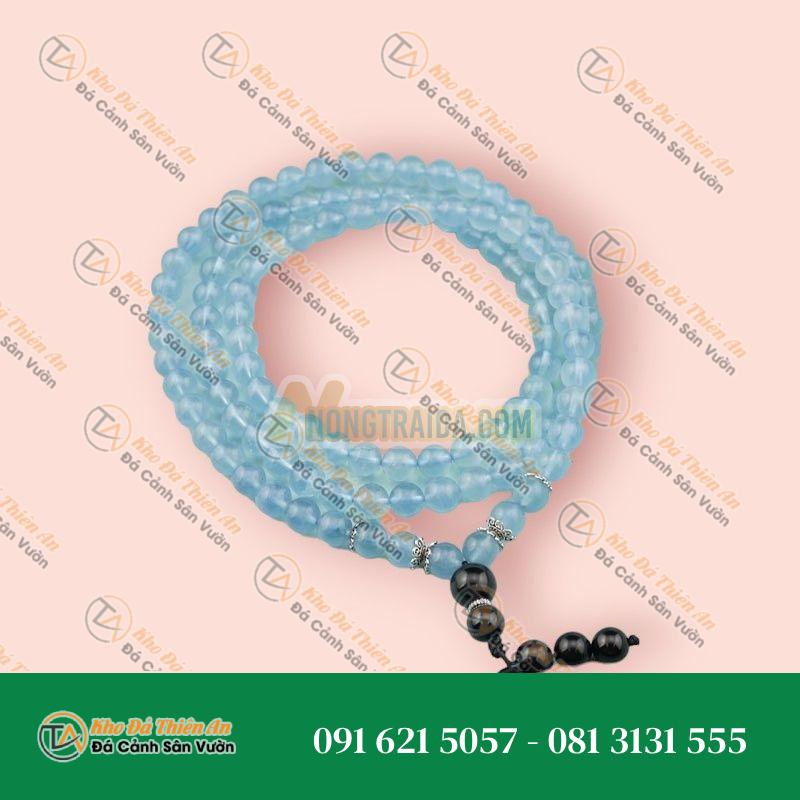 Tràng 108 hạt Aquamarine 8mm (Thuỷ, Mộc)