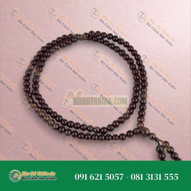 Tràng 108 hạt đá Ngọc Hồng Lựu – Garnet Star 5mm (Thổ, Hỏa)