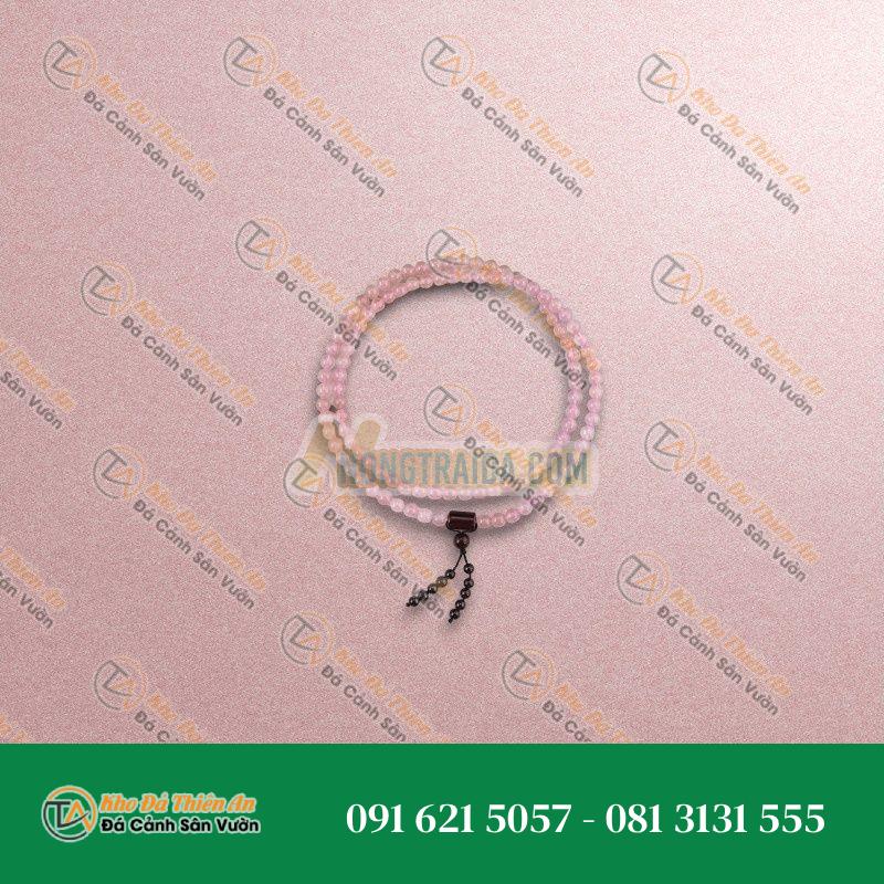 Tràng 108 hạt đá Thạch Anh Hồng 7mm
