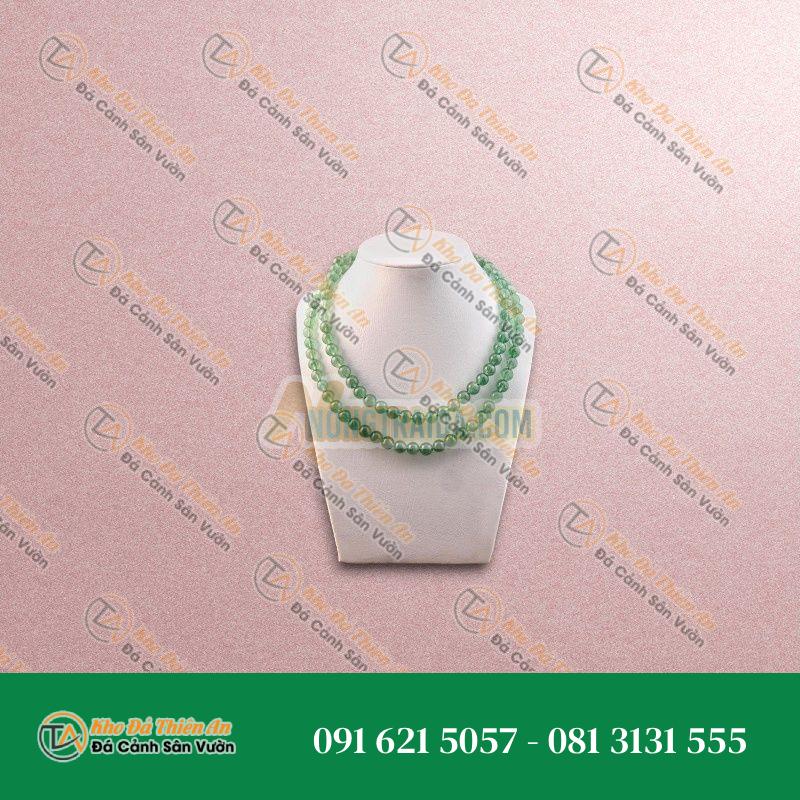 Tràng 108 hạt Thạch anh dâu xanh 8mm (Mộc, Hoả)