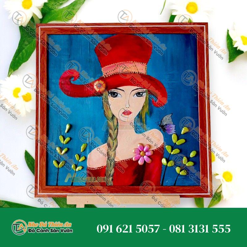 Tranh đá cuội đẹp 28x18cm