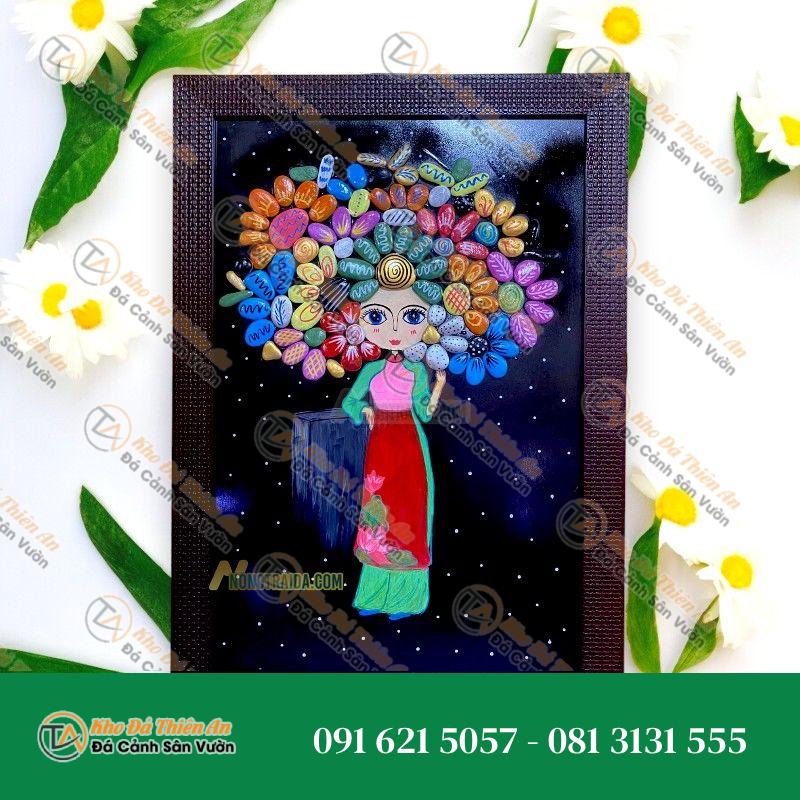 Tranh đá cuội đẹp 28x27cm