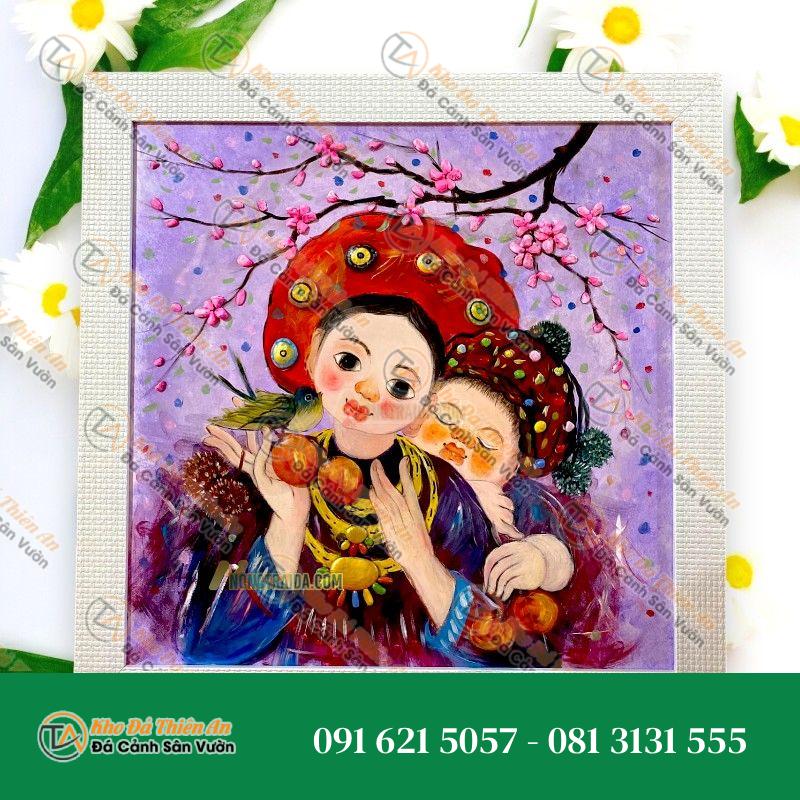 Tranh đá cuội handmade 17x13cm