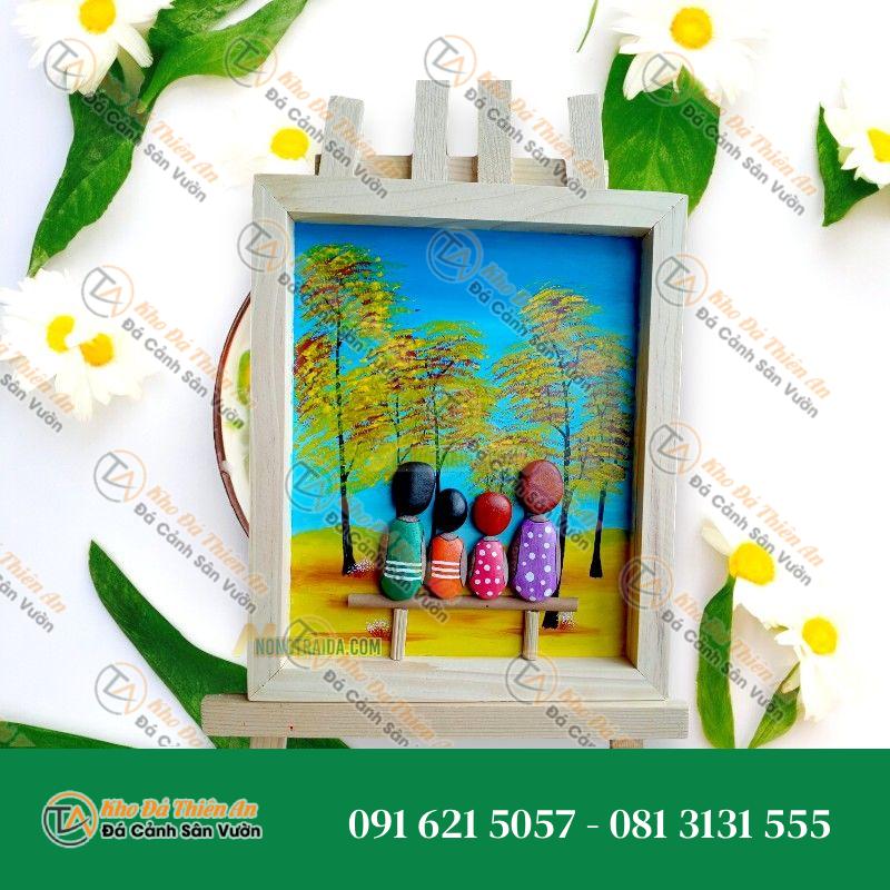 Tranh đá cuội handmade 23x23cm