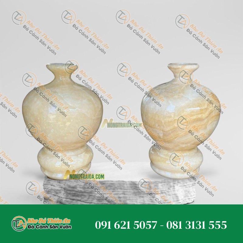 Tranh Đính Đá Bình Hoa Onyx Trắng 50cm