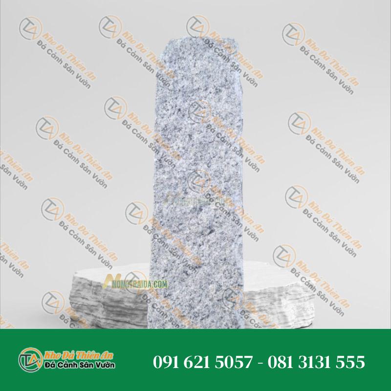 Cọc đá granite trắng muối tiêu 90cm