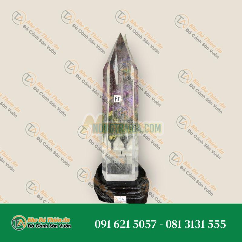 Trụ đá phong thủy trấn thạch đá thạch anh canxit trắng