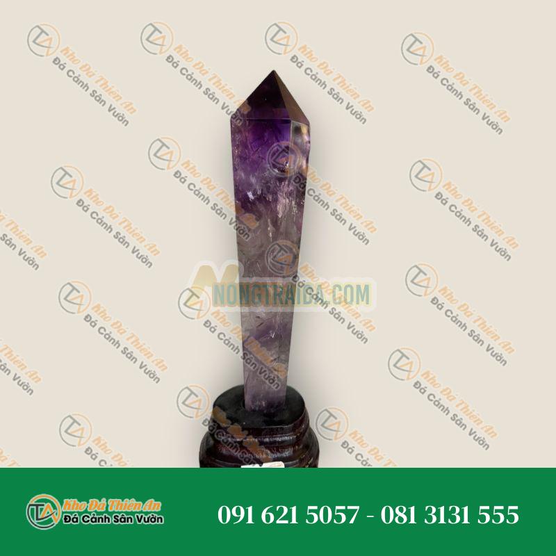 Trụ đá phong thủy trấn thạch đá thạch anh tím – Nặng 360g, 370g, 430g và 560g