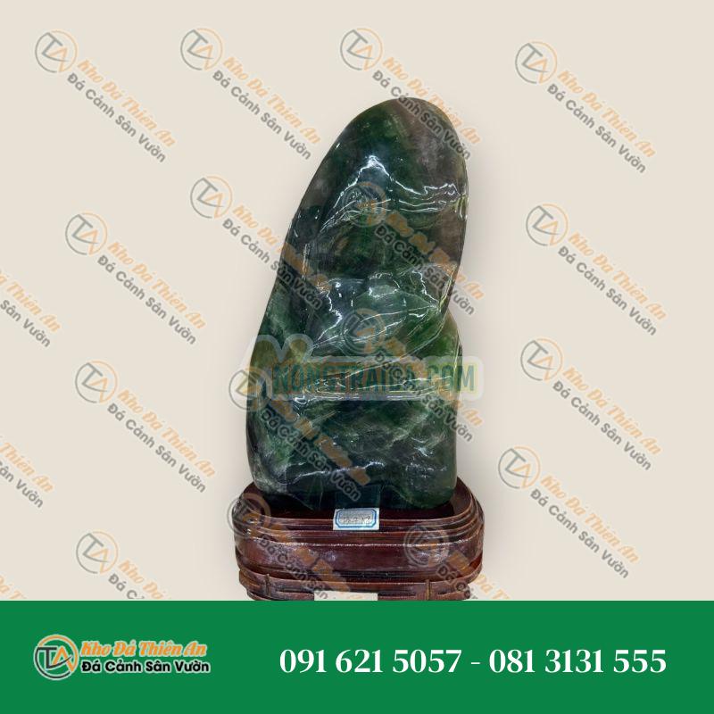 Trụ đá phong thủy trấn thạch đá thạch anh xanh – Nặng 13,4 kg