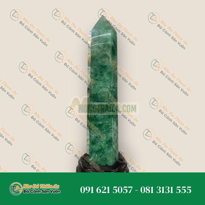 Trụ đá phong thủy trấn thạch đá thạch anh xanh – Nặng 2,6 kg