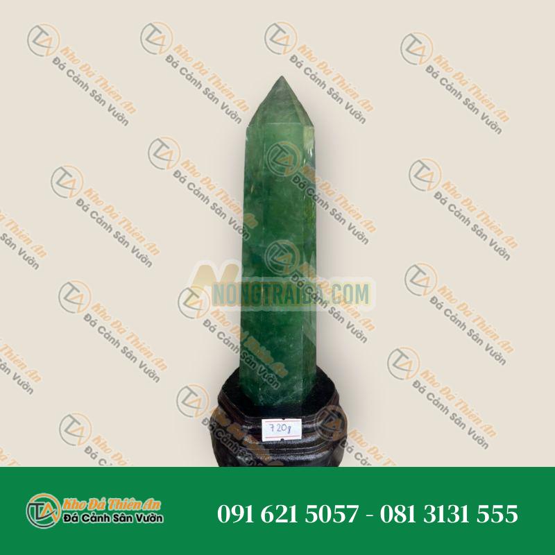 Trụ đá phong thủy trấn thạch đá thạch anh xanh – Nặng 650g, 710g, 720g, 780g và 830g