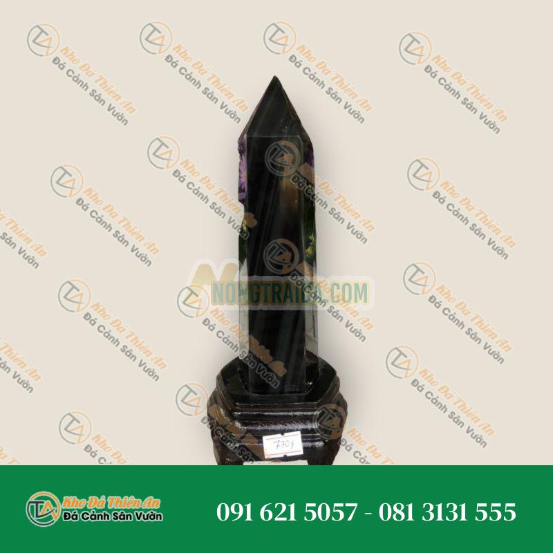 Trụ đá phong thủy trấn trạch đá thạch anh đen