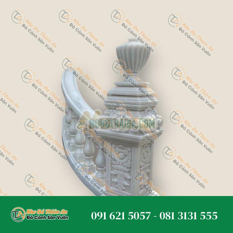 Trụ lan can biệt thự, lâu đài đá cẩm thạch trắng 160cm