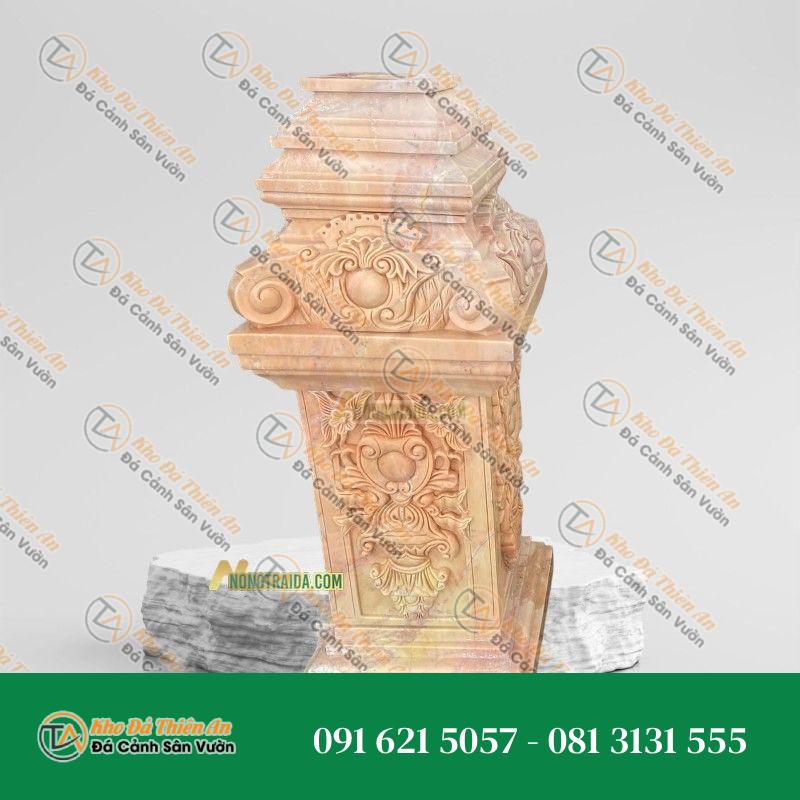 Trụ lan can đá cẩm thạch vàng 107cm