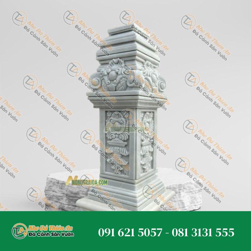 Trụ lan can đá điêu khắc trắng 90cm