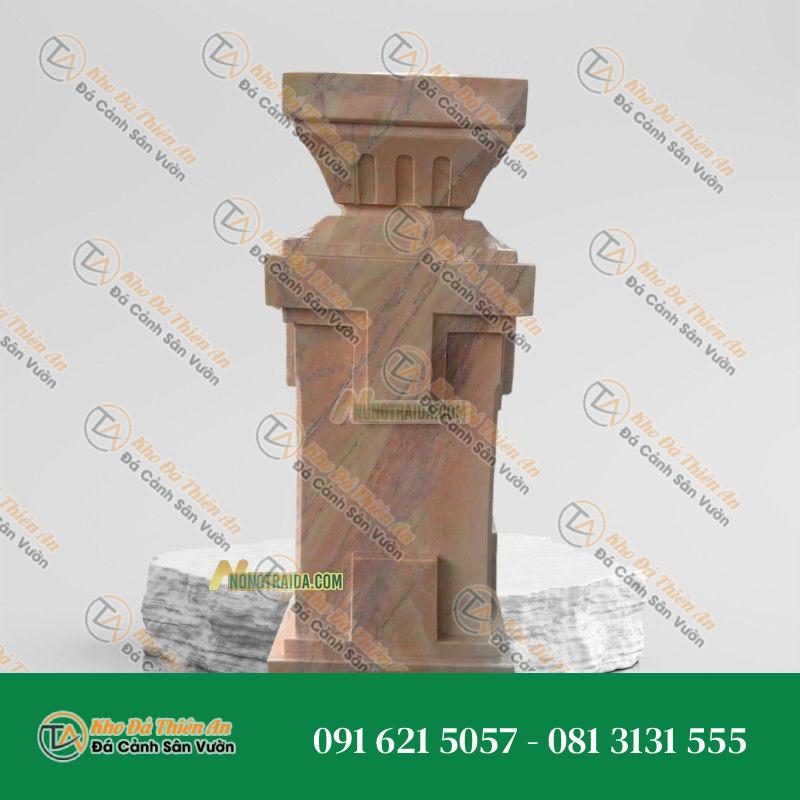 Trụ lan can đá điêu khắc vàng 107cm