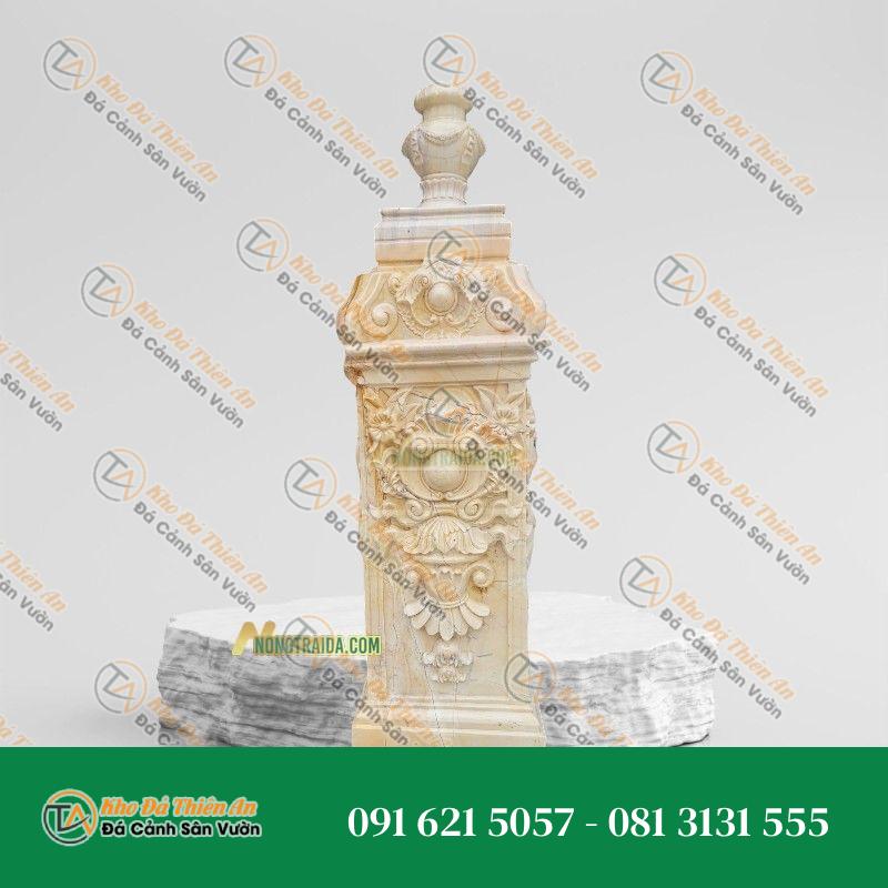 Trụ lan can đá điêu khắc vàng 99cm