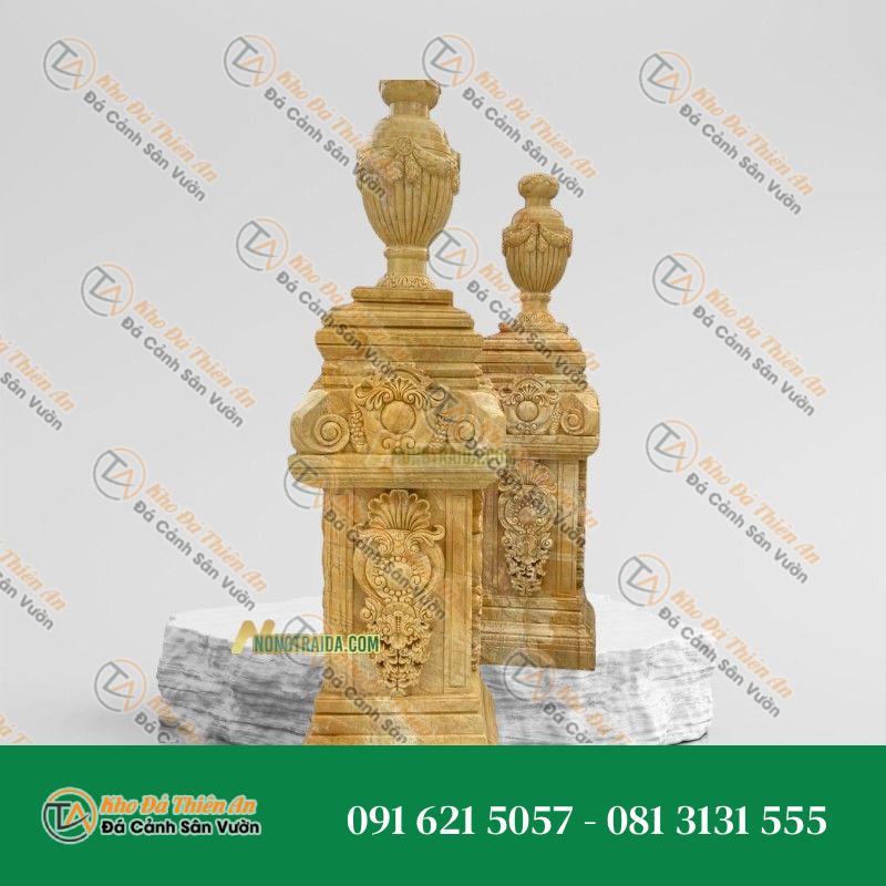 Trụ lan can đá mỹ nghệ vàng 88cm