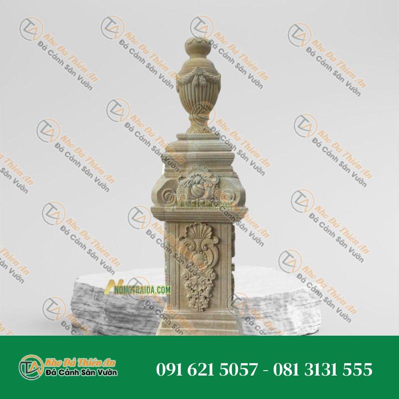 Trụ lan can đá mỹ nghệ vàng 74cm
