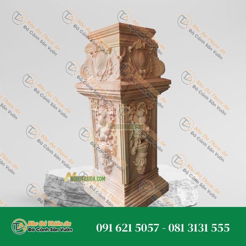 Trụ lan can đá mỹ nghệ vàng 78cm