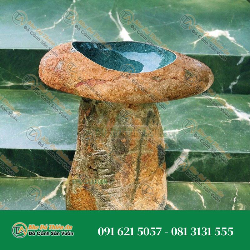 Trụ lavabo đá cuội xanh