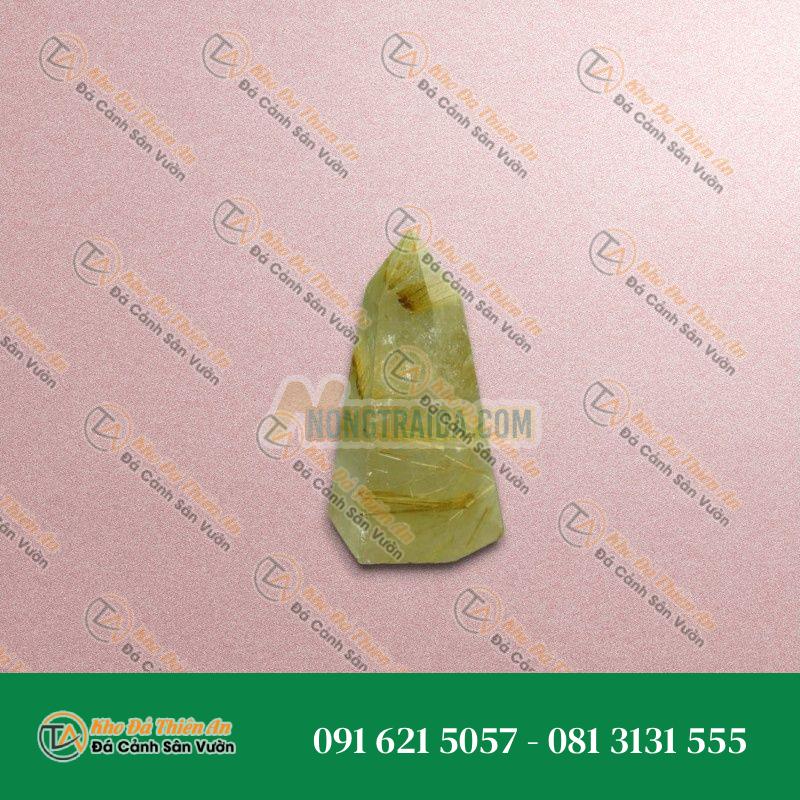 Trụ thạch anh tóc vàng 5cm 50gr