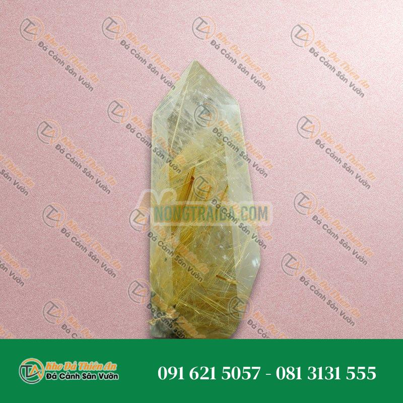 Trụ thạch anh tóc vàng 8cm 60gr