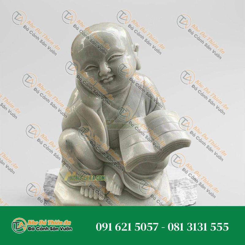 Tượng Chú Tiểu Bằng Đá Đọc Sách 54cm