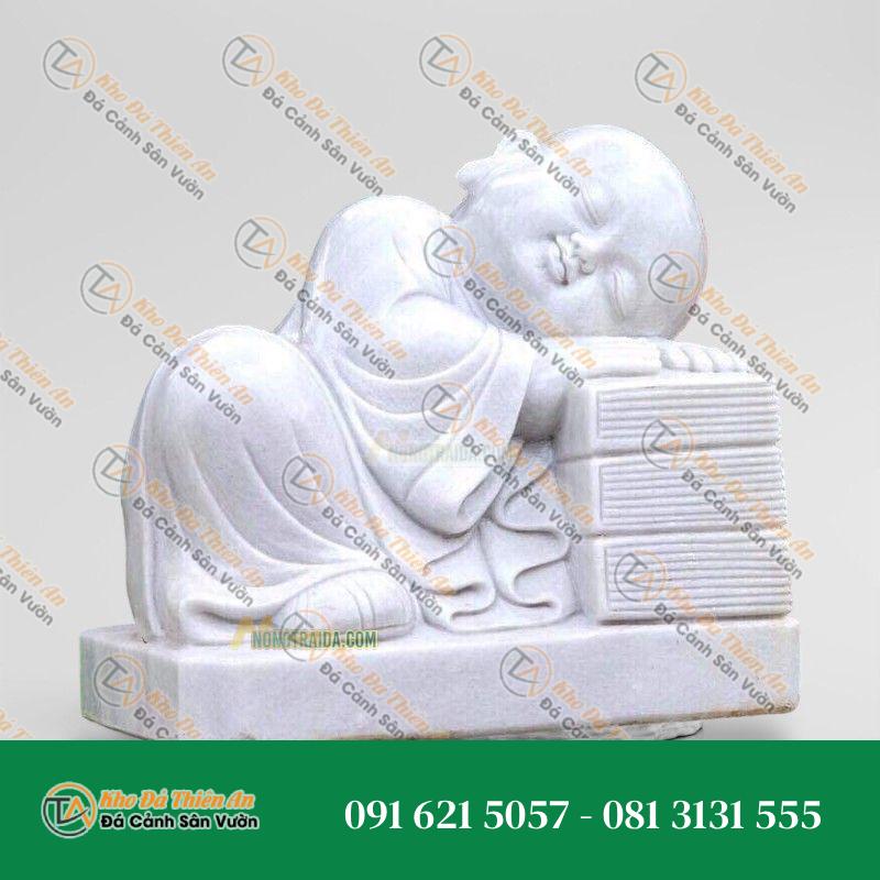 Tượng Chú Tiểu Bằng Đá Nằm Ngủ 59cm