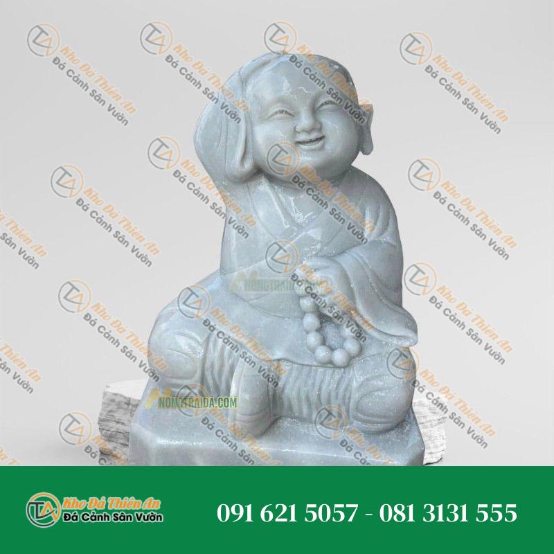 Tượng Chú Tiểu Bằng Đá Ngơ Ngác 51cm