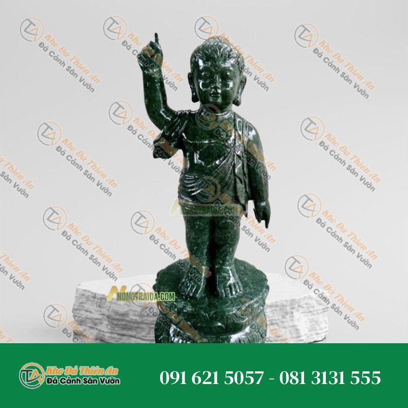 Tượng Đản Sanh Bằng Đá Xanh Ngọc Ấn Độ 69cm