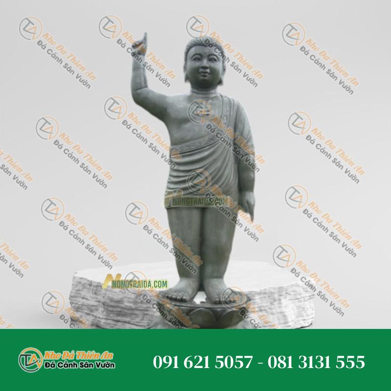 Tượng Phật Đản Sanh Bằng Đá Sa Thạch 88cm