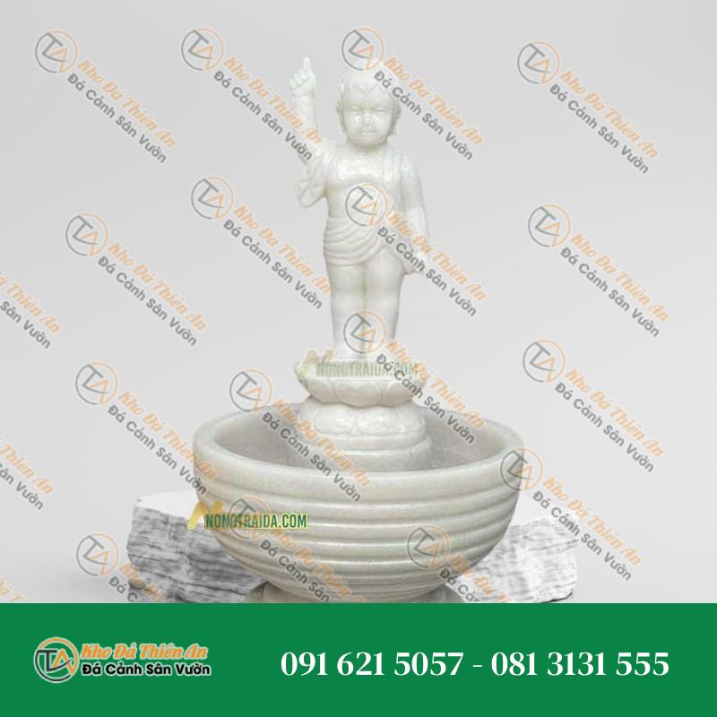 Tượng Phật Đản Sanh Mini Bằng Đá Trắng Đà Nẵng 87cm