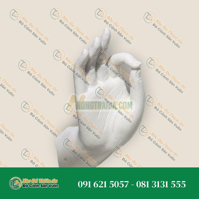 Tượng Phật giáo lớn bằng đá trắng với đỉnh nến đẹp trên đế hoa sen 179cm